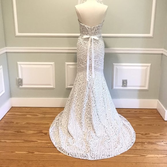 Theia Maria Wedding Gown, Label Size 8, Ivory/Nude, Hemmed but Unworn - Picture 2 of 3